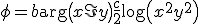\phi = b \arg{\left(x+\I y\right)} +\frac{c}{2} \log{\left(x^2+y^2\right)}