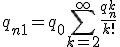 q_{n+1} = q_0 + \sum_{k=2}^\infty \frac{q_{n}^k}{k!}