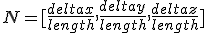 N = [\frac{delta x}{length}, \frac{delta y}{length}, \frac{delta z}{length}]