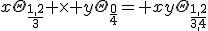 x\Theta_{\frac{1,2}{3}} \times y{\Theta_{\frac{0}{4}}}= xy\Theta_{\frac{1,2}{3,4}}