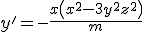 y' = -\frac{x \left(x^2-3 y^2+z^2\right)}{m}