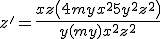 z' = \frac{x z \left(4 m y+x^2+5 y^2+z^2\right)}{y (m+y)+x^2+z^2}